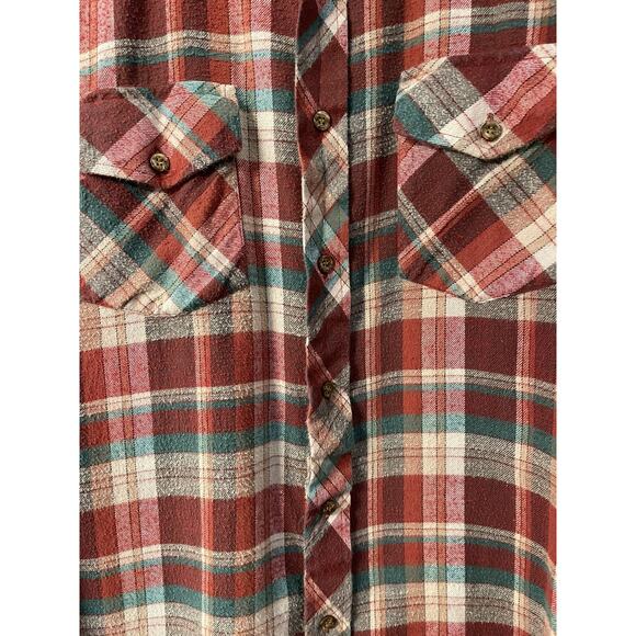 Northwest Territory Plaid Flannel Button Up Collared Shirt Size Medium - Picture 4 of 11